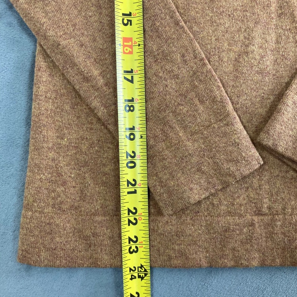 J.Crew Teddie Sweater Womens Medium Brown Cotton Merino Wool Blend Crewneck - Picture 6 of 7
